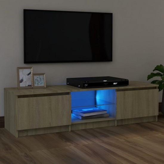 TV spintelė su LED apšvietimu, ąžuolo spalvos, 120x30x35,5cm