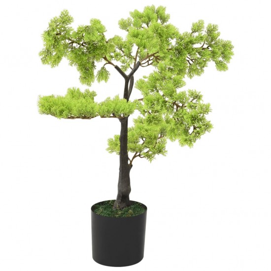 Dirbtinis kiparisinis bonsai medelis su vazonu, 60cm, žalias