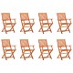 Sulankstomos sodo kėdės, 8vnt., eukalipto medienos masyvas
