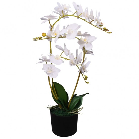 Dirbtinė orchidėja su vazonu, 65 cm, balta
