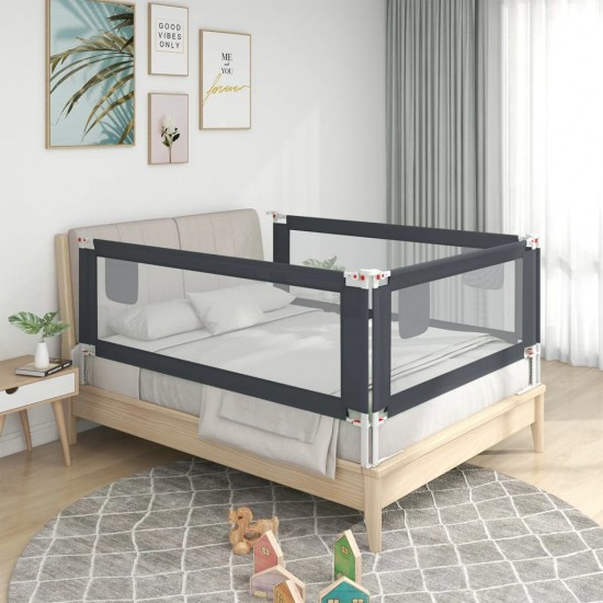 Apsauginis turėklas vaiko lovai, pilkas, 120x25cm, audinys