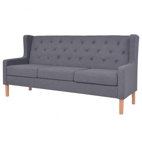 Trivietė sofa, audinys, pilka