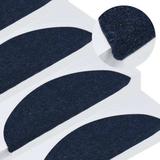 Lipnūs laiptų kilimėliai, 15vnt., mėlynos spalvos, 56x17x3 cm