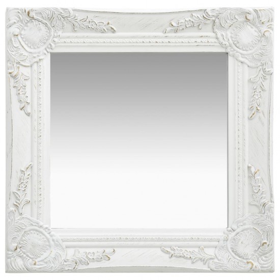 Sieninis veidrodis, baltas, 40x40cm, barokinis stilius