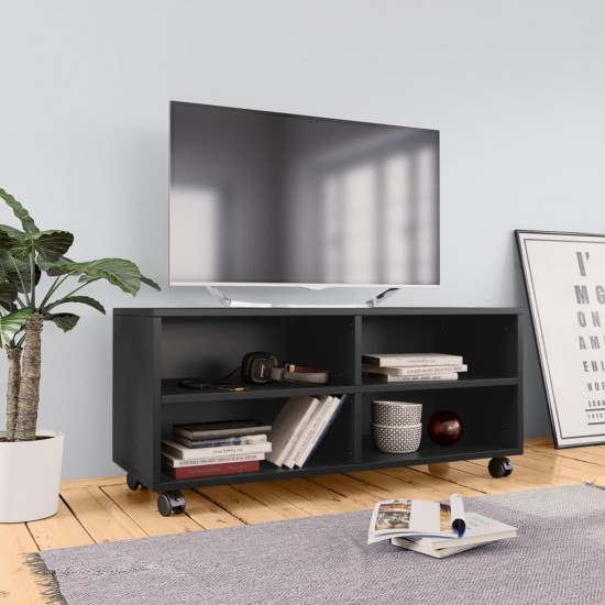 Televizoriaus spintelė su ratukais, juodos sp., 90x35x35cm, MDP
