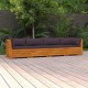 Keturvietė sodo sofa su pagalvėlėmis, akacijos medienos masyvas
