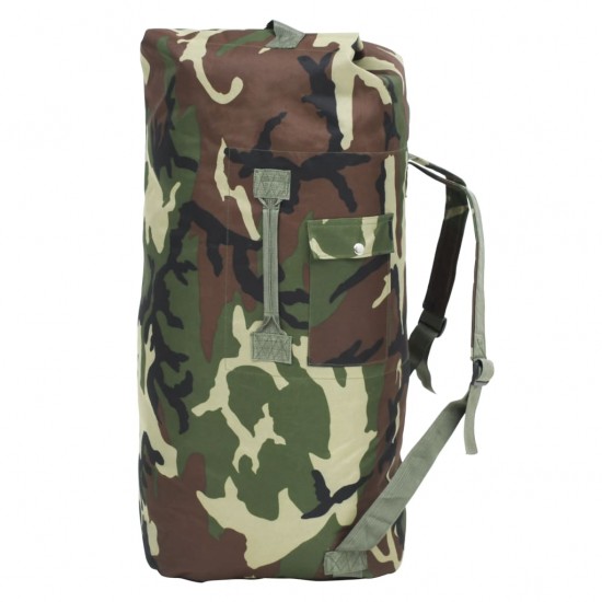 Militaristinio stiliaus daiktų krepšys, 85l, kamufliažinis