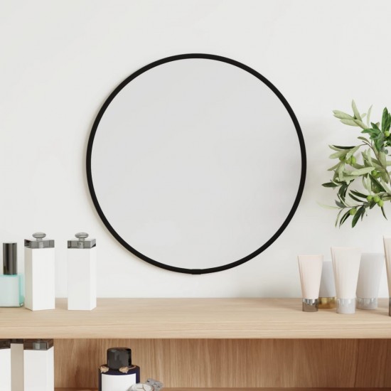 Sieninis veidrodis, juodos spalvos, 30cm skersmens, apskritas