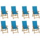 Sulankstomos sodo kėdės su pagalvėlėmis, 8vnt., akacija