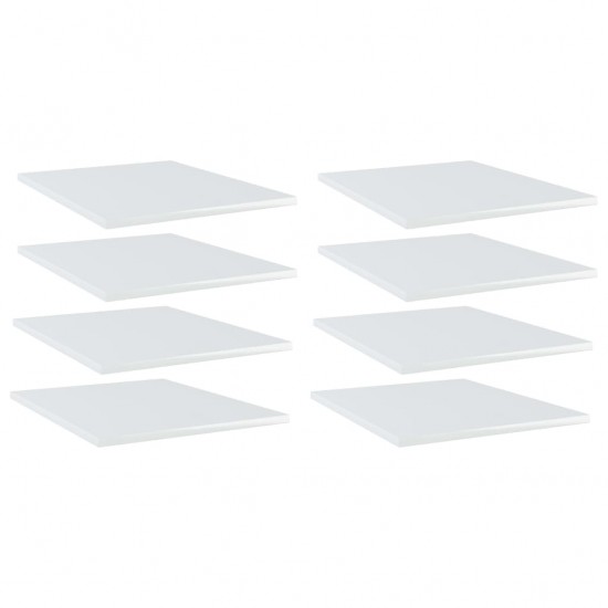 Knygų lentynos plokštės, 8vnt., baltos, 40x50x1,5cm, MDP