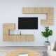 Sieninė televizoriaus spintelė, ąžuolo, apdirbta mediena