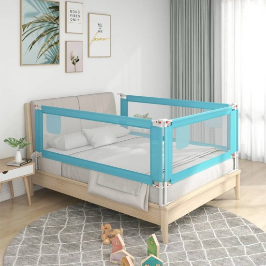 Apsauginis turėklas vaiko lovai, mėlynas, 200x25cm, audinys