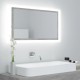 Vonios kambario LED veidrodis, betono, 80x8,5x37cm, akrilas