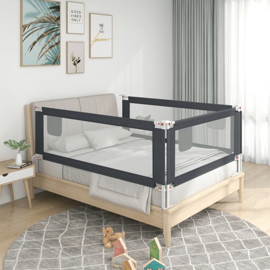 Apsauginis turėklas vaiko lovai, pilkas, 180x25cm, audinys