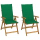 Atlošiamos sodo kėdės su pagalvėmis, 2vnt., akacijos masyvas
