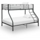 Dviaukštės lovos rėmas, juodas, 140x200cm/90x200cm, metalas
