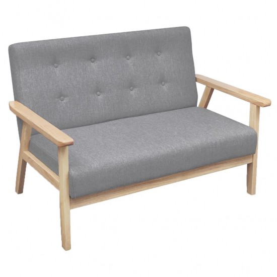 Dvivietė sofa, šviesiai pilkos spalvos, audinys