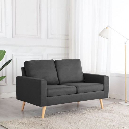 Dvivietė sofa, tamsiai pilkos spalvos, audinys