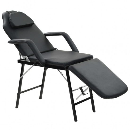 Kilnojama kosmetologinė kėdė, dirbtinė oda, 185x78x76cm, juoda
