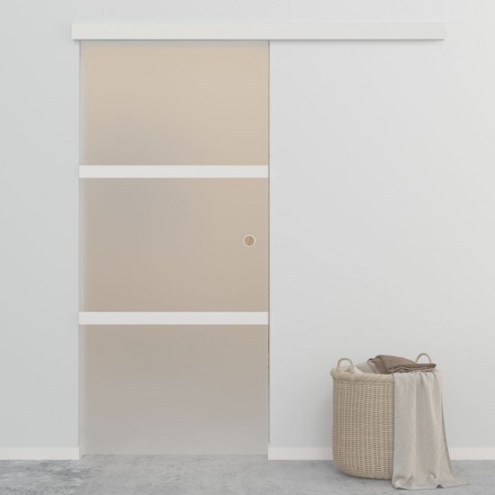 Stumdomos durys, sidabrinės, 90x205cm, aliuminis ir ESG stiklas