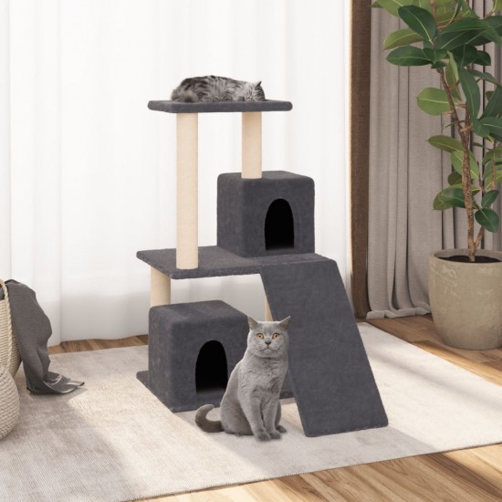 Draskyklė katėms su stovais iš sizalio, tamsiai pilka, 82cm