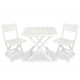 Sulankstomas bistro baldų komplektas, 3d., baltas, plastikas