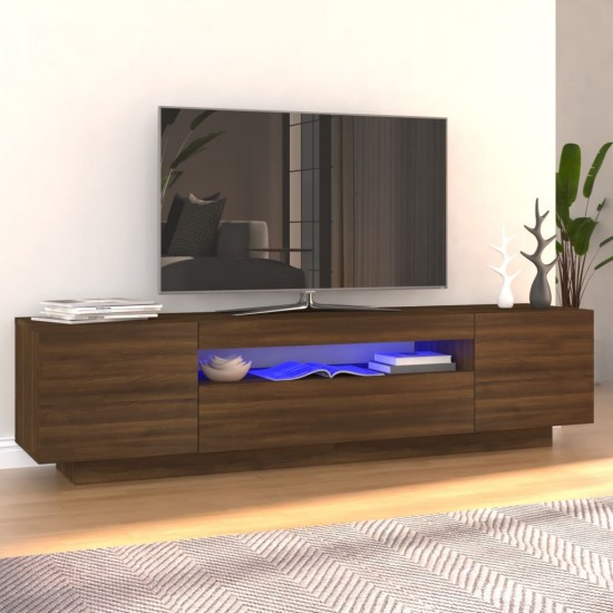 Televizoriaus spintelė su LED, ruda ąžuolo, 160x35x40cm
