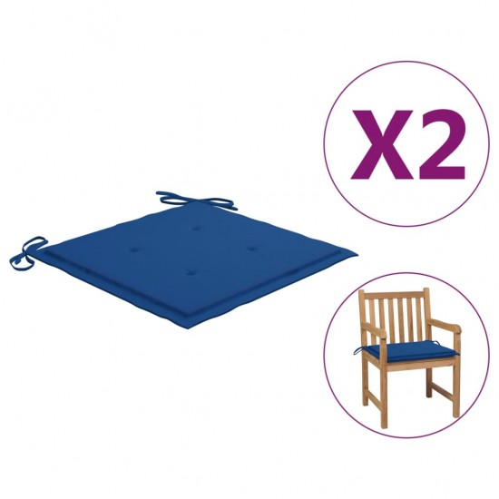 Sodo kėdės pagalvėlės, 2vnt., mėlynos, 50x50x3cm, audinys