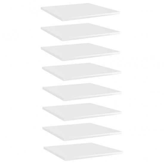 Knygų lentynos plokštės, 8vnt., baltos, 40x40x1,5cm, MDP