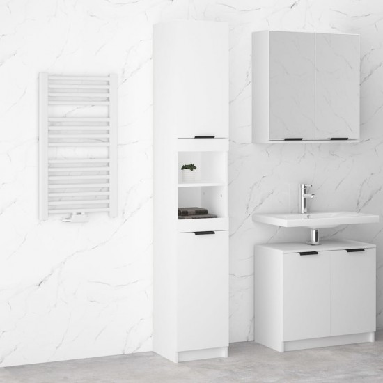Vonios kambario spintelė, balta, 32x34x188,5cm, mediena