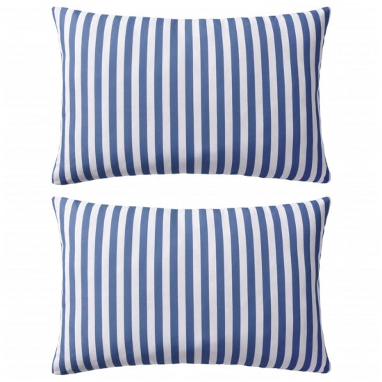 Lauko pagalvės, 2 vnt., tamsiai mėlynos sp., 60x40cm, dryžuotos
