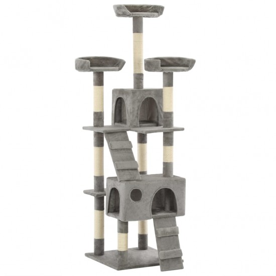 Draskyklė katėms su stovais iš sizalio, 170cm, pilka