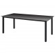 Sodo stalas, juodas, 190x90x74cm, aliuminis ir stiklas