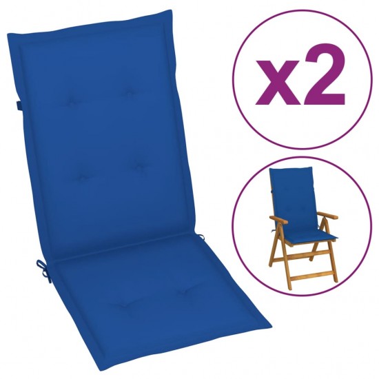Sodo kėdės pagalvėlės, 2vnt., mėlynos, 120x50x3cm, audinys