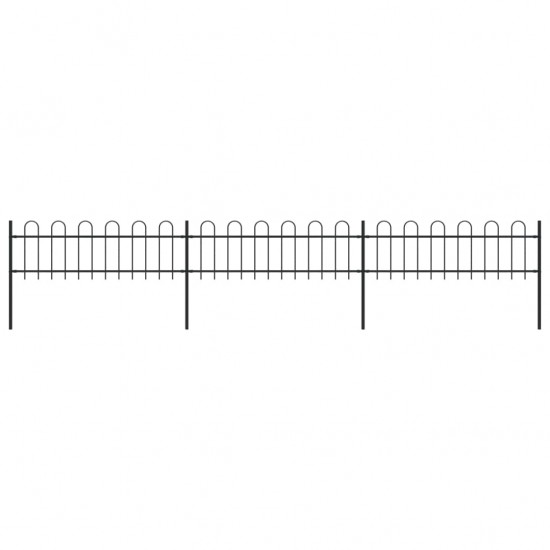 Sodo tvora su apvaliais viršugaliais, juoda, 5,1x0,6 m, plienas