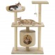 Draskyklė katėms su stovu iš sizalio, 95cm, smėlio spalvos