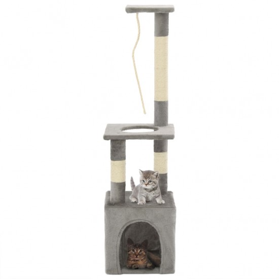 Draskyklė katėms su stovais iš sizalio, 109cm, pilka