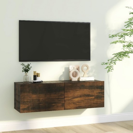 Sieninė televizoriaus spintelė, ąžuolo, 100x30x30 cm, mediena