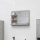 Vonios kambario veidrodis, betono pilkas, 60x10,5x45cm, MDP