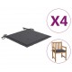 Sodo kėdės pagalvėlės, 4vnt., antracito, 50x50x3cm, audinys