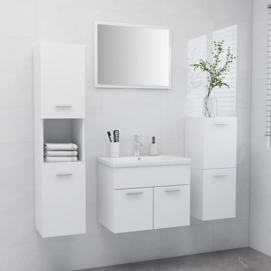 Vonios kambario baldų komplektas, baltos spalvos, MDP