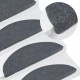 Lipnūs laiptų kilimėliai, 15vnt., pilkos spalvos, 65x22,5x3,5cm