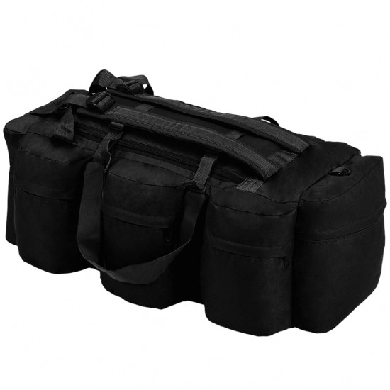 3-1 Militaristinio stiliaus daiktų krepšys, juodos spalvos, 90l