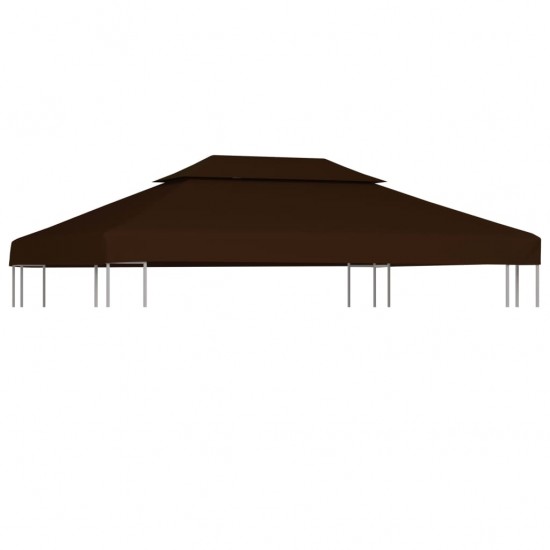 Pavėsinės uždangalas, 2 pakopų, rudas, 4x3m, 310 g/m²