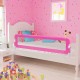 Apsauginiai turėklai vaiko lovai, 2vnt., rožiniai, 150x42cm