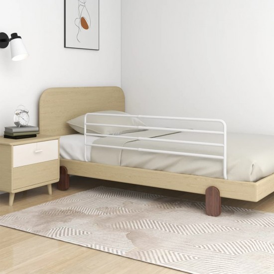 Apsauginis turėklas vaiko lovai, baltas, (76–137)x55cm, geležis