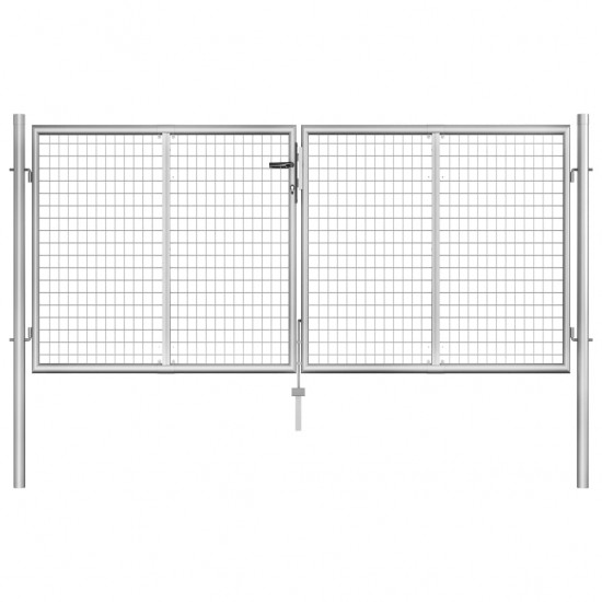 Sodo vartai, sidabrinės sp., 306x150cm, galvanizuotas plienas