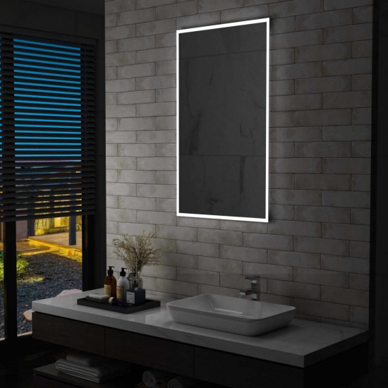 Sieninis vonios kambario veidrodis su LED, 60x100cm