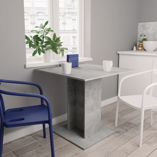 Valgomojo stalas, betono pilkos spalvos, 80x80x75 cm, MDP