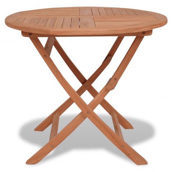Sulankstomas sodo stalas, 85x76cm, tikmedžio medienos masyvas
